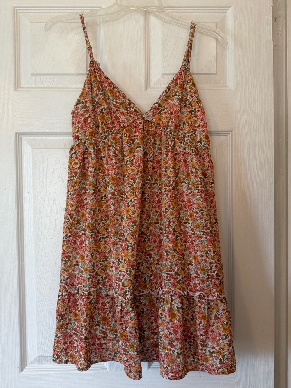 Wild Fable Sun Dress orange green floral size M cotton - Picture 5 of 6